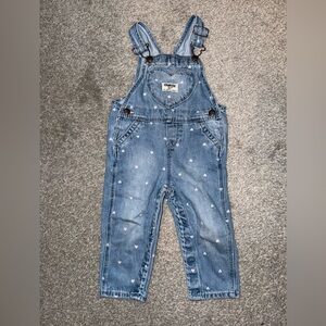OshKosh B'gosh Denim Overalls with Pink Heart Print